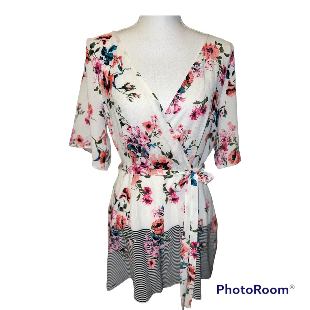 Ash & Violet floral and striped romper